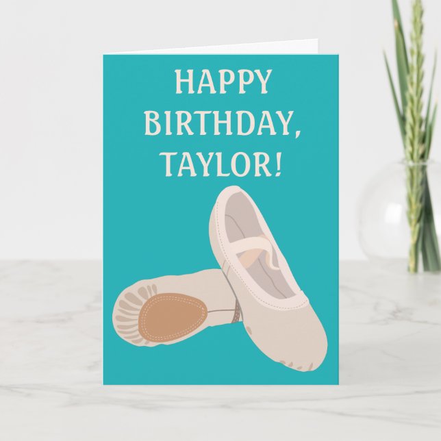 Carte Chaussures de Ballet Tan Personnalisées Anniversai (Devant)