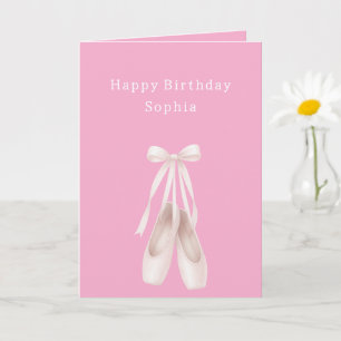 Carte Chaussures en Ballet Rose Anniversaire