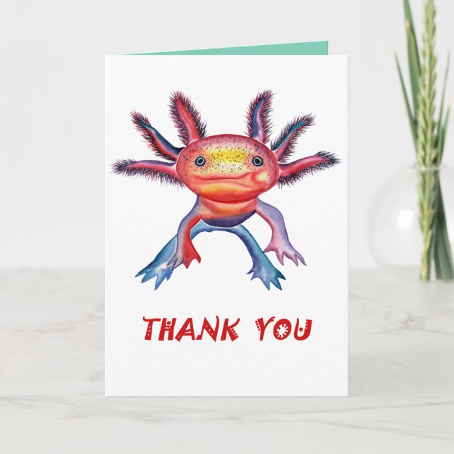 Carte Cheeky Axolotl "merci" (Devant)