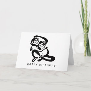 Carte Cheeky singe - BONOBO -Chimpanzée -Joyeux annivers