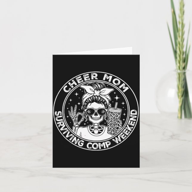 Carte Cheer Mom Surviving Comp Weekend Funny Cheerleadin (Devant)