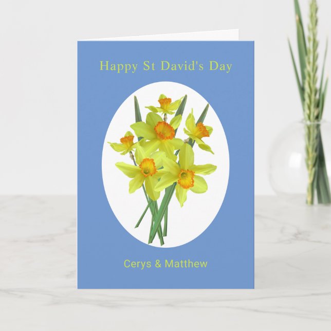Carte Cheerful Daffodils St David's Day Personnalisé (Devant)