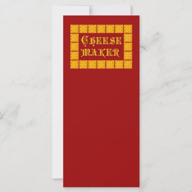 Carte Cheese Maker Cuisine Vintage Art (Devant)