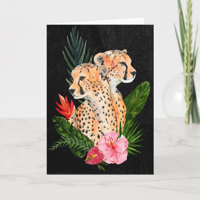 Carte Cheetah Bouquet (Devant)