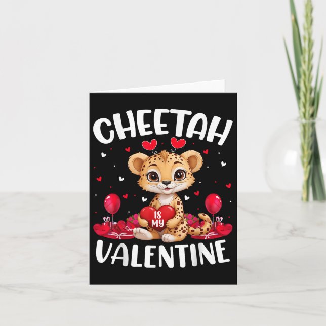 Carte Cheetah Est Mon Amour Cœurs De Saint-Valentin Chee (Devant)