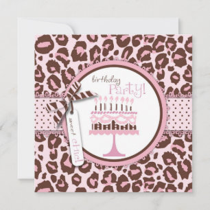 Carte Cheetah Print & Birthday Cake