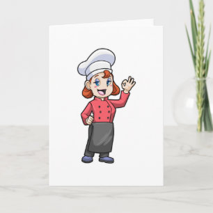 Carte Chef avec tablier de Cuisine
