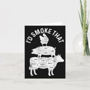 Carte Chef Boucher BBQ Je Fumerais Ce Porc Boeuf Drôle G