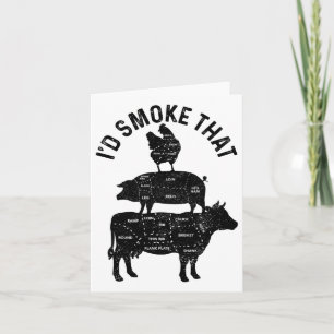 Carte Chef Butcher Bbq Je fumerais ce boeuf de porc amus