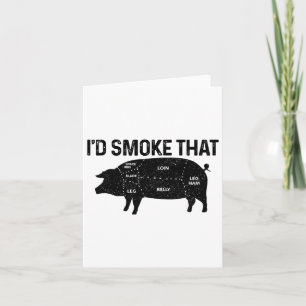 Carte Chef Butcher Bbq Je fumerais ce porc porc drôle gr
