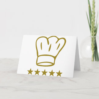 Carte chef de luxe doré casquette 5 étoiles icône