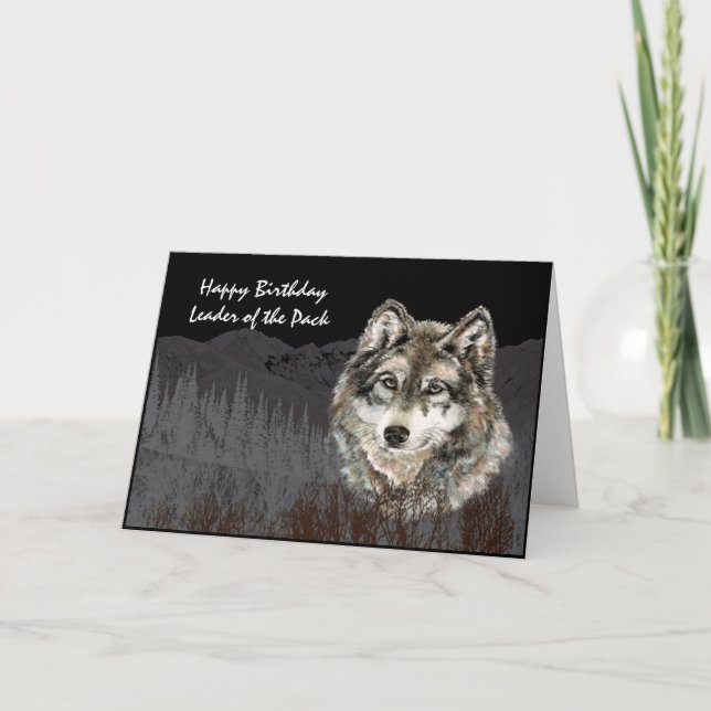 Carte Chef du pack Anniversaire Humour Loup animal (Devant)