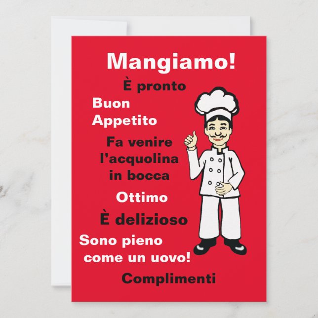 Carte Chef italien - Mangiamo (Devant)