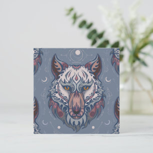 Carte Chefs de loups avec décoration de boho