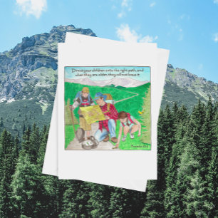 Carte Chemin droit Enfants Randonnée Père Anniversaire