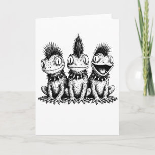 Carte Chemise Cute Punk Grenouille Spiky Grenouille Trio