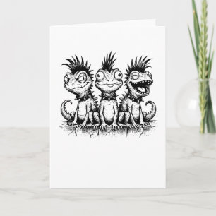 Carte Chemise Cute Punk Grenouille Spiky Grenouille Trio