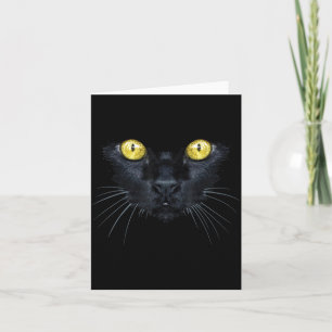 Carte Chemise de chat noir Halloween chat aux yeux jaune