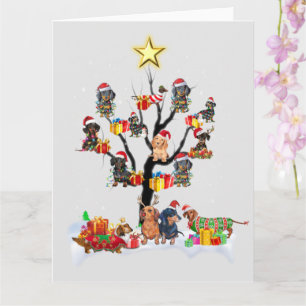 Carte Chemise de Noël de teckel sur l'arbre Idées cadeau
