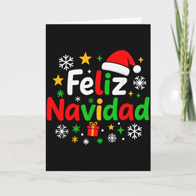 Carte Chemise de pyjama Feliz Navidad, espagnol mexicain (Devant)