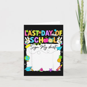Carte Chemise de signe de dernier jour heureux d'école a