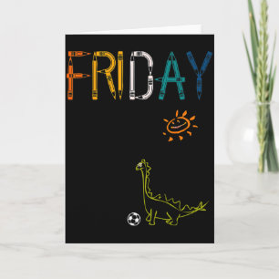 Carte Chemise de vendredi drôle Vintage Dinosaur Jours d