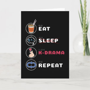 Carte Chemise K-Drama Manger Dormir Drame Répéter
