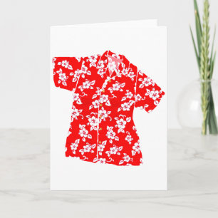 Carte Chemise rouge Hibiscus Aloha