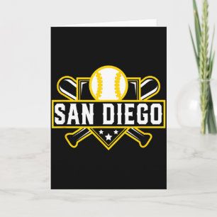 Carte Chemise T-shirt San Diego Baseball Home Plate Bats