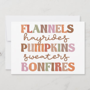 Carte Chemises de flanelle Citrouilles Feux de joie