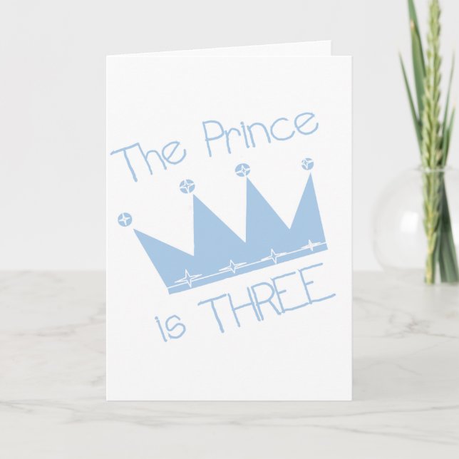 Carte Chemises et cadeaux Prince Crown 3e anniversaire (Devant)