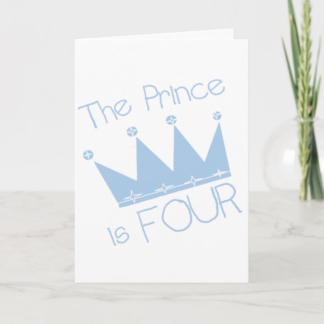 Carte Chemises et cadeaux Prince Crown 4th Birthday (Devant)