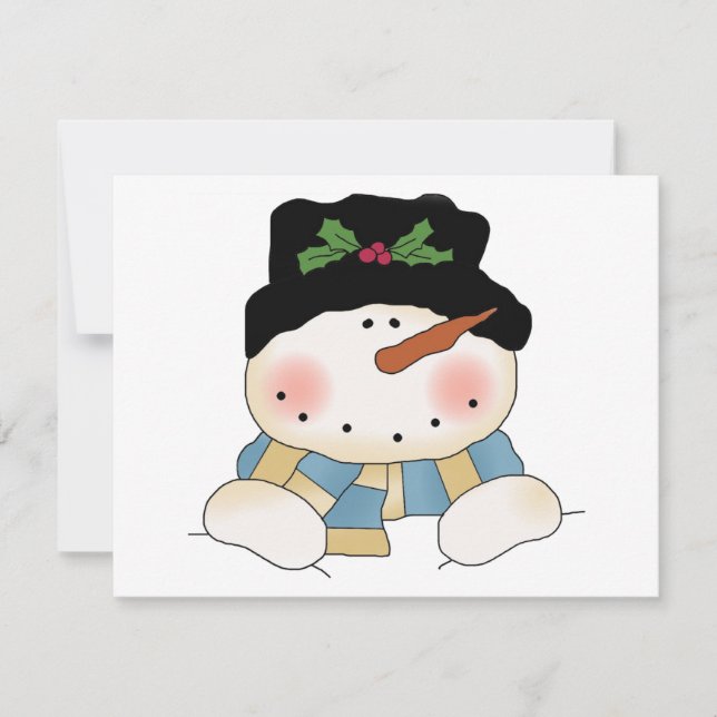 Carte Chemises et cadeaux Snowman souriants (Devant)