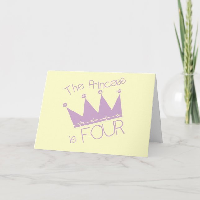 Carte Chemises Princess Crown 4th Birthday (Devant)