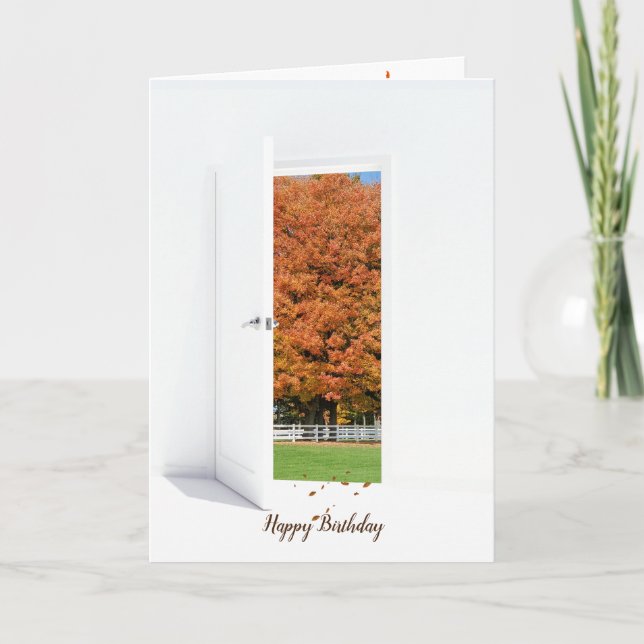 Carte Chêne d'automne à l'occasion d'un anniversaire à p (Devant)