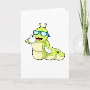 Carte Chenille aux lunettes
