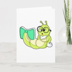 Carte Chenille avec livre