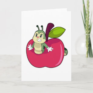Carte Chenille Pomme