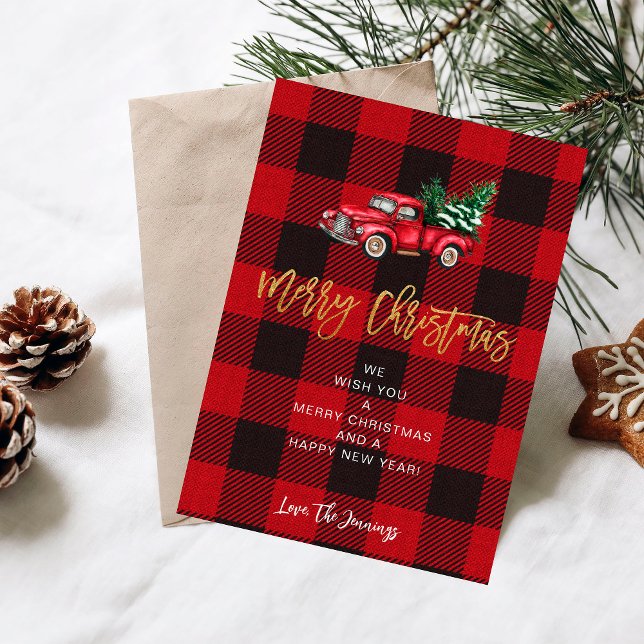 Carte Chèque Camion et Buffalo Joyeux Noël (Créateur téléchargé)