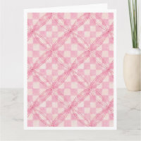CHÈQUE ROSE QUILT Big Birthday Card / Blanc