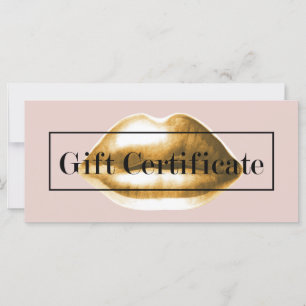 Carte Chèques-cadeaux   Gold Lips Blush Pink Salon