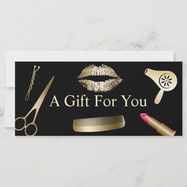 Carte Chèques-cadeaux | Salon de beauté Or moderne (Devant)