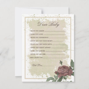Carte Cher bébé Rustique Floral Bourgogne Baby shower ro