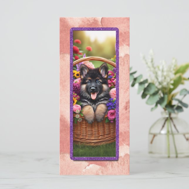 Carte Cher Berger Allemand Dans Un Panier (Debout devant)