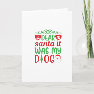 Carte Cher Père Noël C'était Mon Chien-Noël-drole