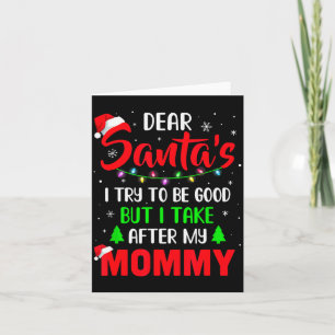 Carte Cher Père Noël j'ai essayé d'être sage mais ma mam