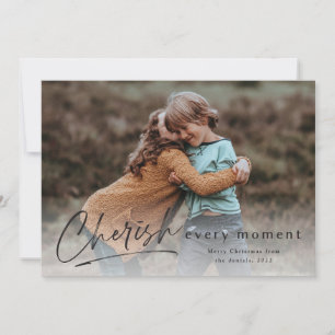 Carte Cherish Every Moment Script Photo Joyeux Noël
