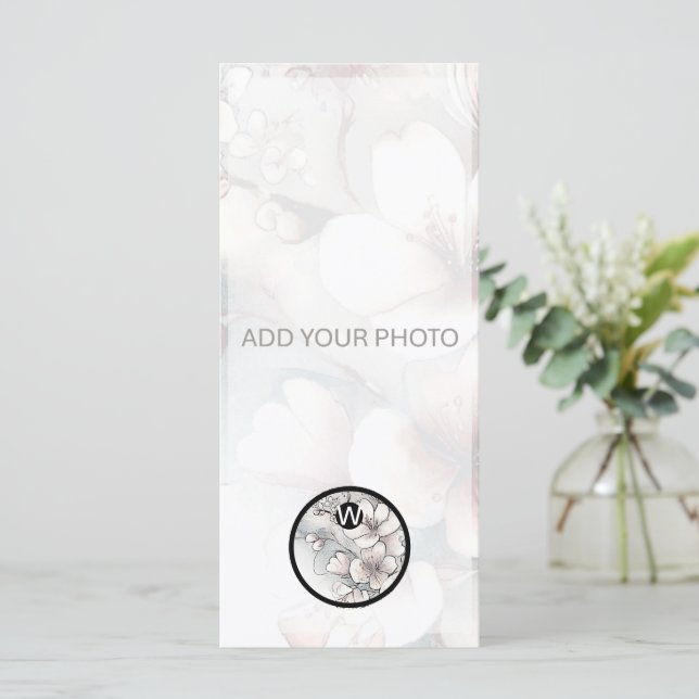 Carte Cherry Blossom Mariage photo Code QR (Debout devant)