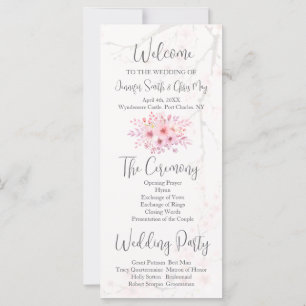 Carte Cherry Blossom Wedding Program