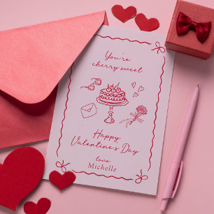 Carte Cherry Pink Valentine's Day